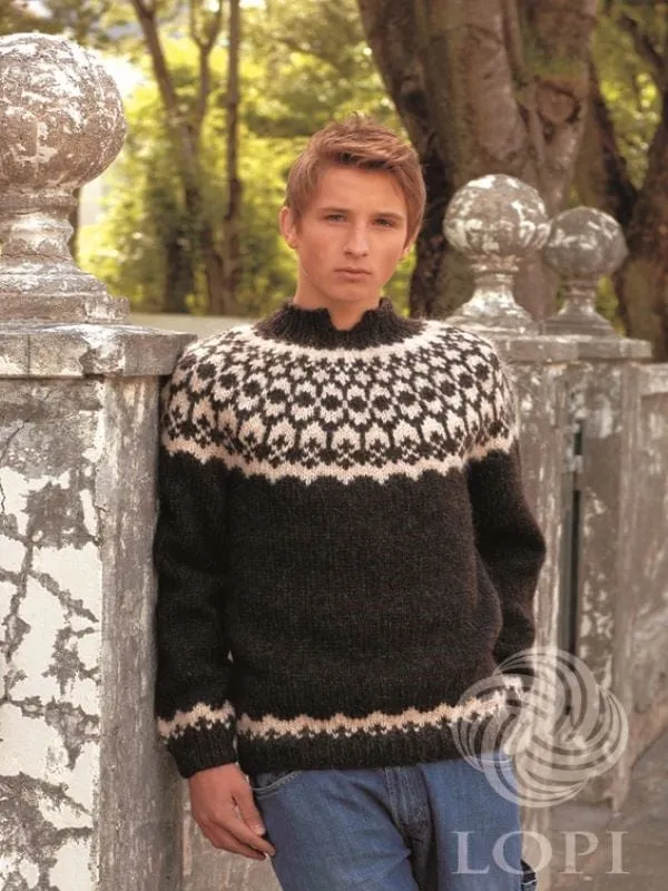 Virki - Black Icelandic sweater - Knitting Kit