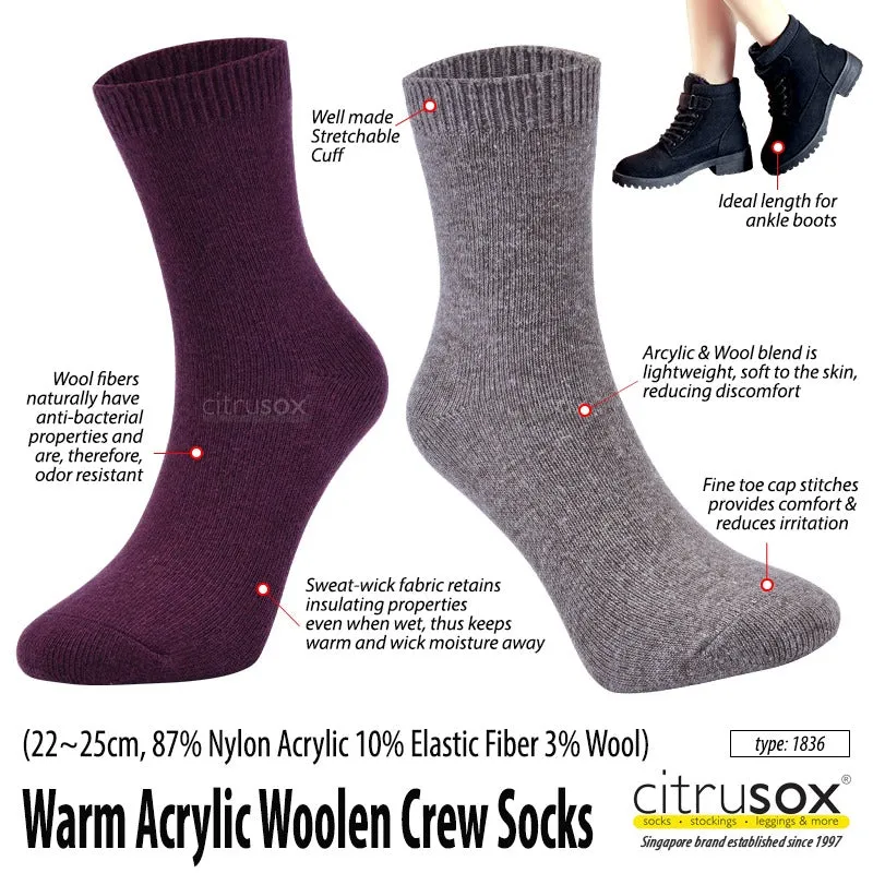 Warm Crew Acrylic Wool Socks